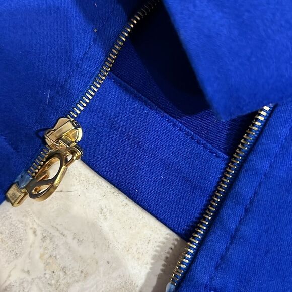 ST. JOHN SPORT Jacket Blazer Blue Gold Embroidered SUIT (Sweater Sold Separate) - Picture 6 of 7